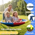 thumbnail image 4 of Kdymod 440lbs 40" Saucer Swing with Frame for Kids Outdoor, Heavy Duty Metal Swing Set with Adjustable Ropes & Ground Anchors, A-Frame Backyard Playset for Playground, Toddlers Ages 3+, Blue, 4 of 7