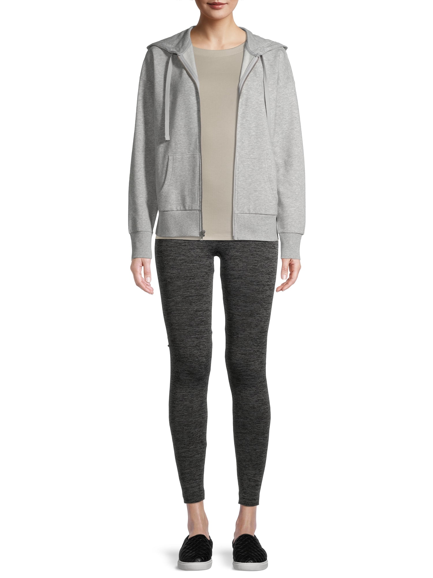 Time and Tru Women's Cable Knit Fleece Lined Leggings, 2 Pack