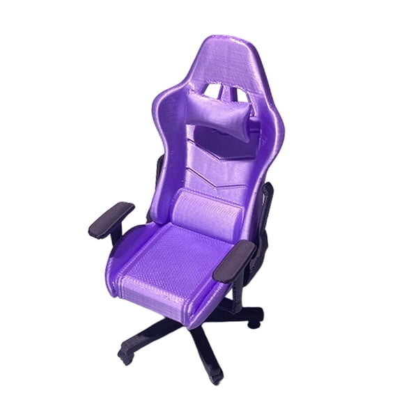 Silla gamer de computadora a escala 1:12, estilo informal, para proyectos arquitectónicos y escenografía. Violeta