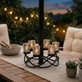thumbnail image 6 of Seraphic Iron Round Table Decor Christmas Centerpiece Decorations Candle Holder for Weddings, Patio, Kitchen, Dining Room, and Coffee Tables, Glass Votive Tealight Holders, Black, 6 Silver Cups, 6 of 8