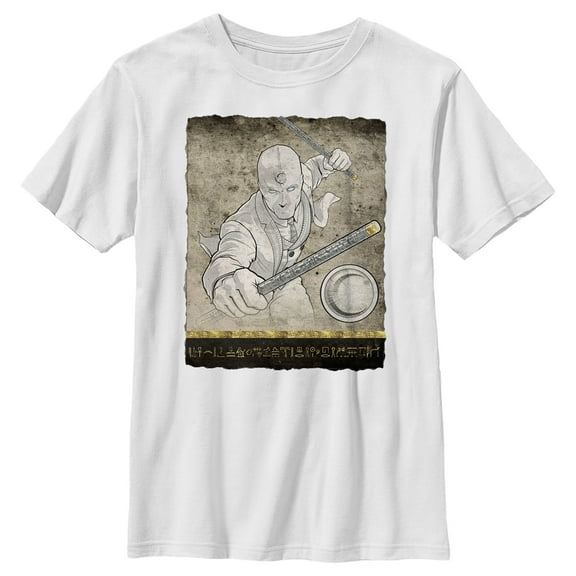 Boy's Marvel: Moon Knight Mr. Knight Action Pose  Graphic Tee White X Large