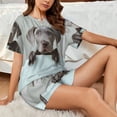 thumbnail image 4 of KLL Adorable Puppy Portrait Print Pajama Set for Women Short Sleeve Sleepwear Pjs Soft 2 Piece Lounge Sleepwear Sets-4X-Large, 4 of 6