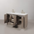 thumbnail image 5 of Water Creation 60" Wood Double Bathroom Vanity in Gray Oak & Gold, 5 of 10