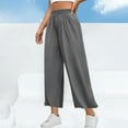 thumbnail image 2 of HAiming Women's Wide Leg Pants High Elastic Waist Loose Pants Casual Workout Baggy Lounge Trousers with Pockets, 2 of 7