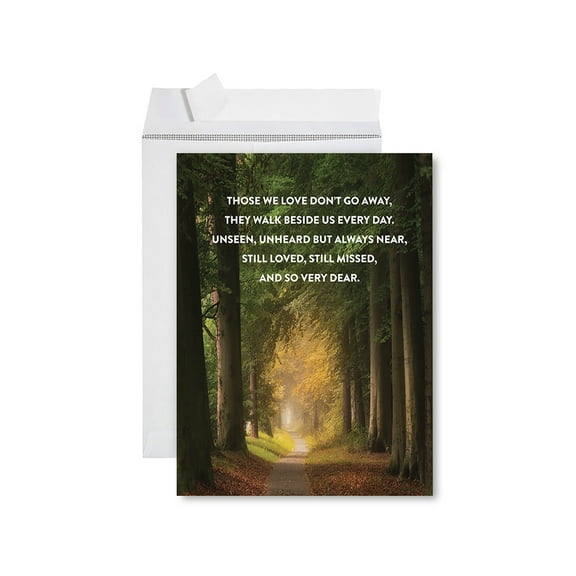 Koyal Wholesale Jumbo Sympathy Card with Envelope, Sorry For Your Loss Card,They Walk Besides Us Every Day, 1-Pk