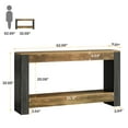 thumbnail image 2 of 63-Inch Long Console Table for Entryway, Farmhouse Wood Sofa Table Behind Couch, Rustic Brown & Black, 2 of 7