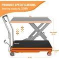 thumbnail image 3 of Acekid Hydraulic Lift Table Cart, 330lbs Capacity Lifting Height, Manual Single Scissor Lift Table with Locking Wheels and Non-Slip Pad, Hydraulic Scissor Cart, 3 of 7