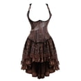 thumbnail image 1 of Grebrafan Corset Steampunk à Rayures sous-Poitrine avec Jupe Tutu Femme 2TG Brun, 1 of 4