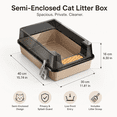 thumbnail image 6 of Semi Covered Litter Box, Top Entry Cat Waste Pan with Tall Anti-Spill Side Walls, Odor Purify Filter and Convenient Litter Scoop, 6 of 10