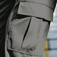 thumbnail image 6 of Havenre Mens Casual Cargo Pants Baggy Straight Leg Sweatpants with Large Flap Pockets Button Elastic High Waist Hiking Sports Trousers Dark Gray XL, 6 of 8