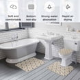 thumbnail image 6 of Baroque Pattern Bathroom Rugs Set Blue Pink Vintage Abstract Flowers Texture Non Slip Absorbent Soft Bath Mats 3 Piece Set with Bathroom Rug, U-Shaped Floor Mat, Toilet Seat Cover Large Size, 6 of 9