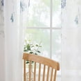 thumbnail image 6 of Haperlare White Sheer Curtains 40"Wx95"L Voile Textured Watercolor Floral Pattern Sheer Bedroom Curtains for Living Room, Navy Blue, Set of 2, 6 of 6