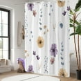 thumbnail image 3 of Watercolor Floral Shower Curtain, Purple Beige Blossom Flower Modern Minimalist Bathroom Curtain Home Decor Waterproof Fabric Machine Washable with 6PCS Hooks,36" Wx72 L, 3 of 6