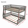 thumbnail image 4 of Full XL-Over-Queen Size Wooden Kids/Teens Bunk Bed with Ladder and Guardrails, Minimalist Designed Detachable Bed Frame, 4 of 10