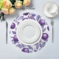 thumbnail image 2 of Round Plate Mat 15.4x15.4 Inchesx1 Placemat Table Mat Kitchen Mat Coffee Mat Fabric Thick, Strong Wear-Resistant, Heat Resistance Large Purple Plum, 2 of 7