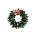 thumbnail image 4 of Corona navideña artificial para puerta de entrada redonda, regalo ideal, decoración navideña. Negro Verde, 4 of 9