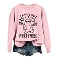 thumbnail image 2 of Let's Get Sheet Faced Halloween Sweatshirts for Women 2025 Crewneck Funny Ghost Graphic Sweatshirt Pullover Tops, 2 of 4