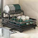 thumbnail image 2 of Estante para almacenar cubiertos, estante para secar cubiertos de acero inoxidable, estante ajustable para almacenar platos de cocina con escurridor A, 2 of 7