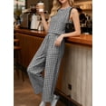 thumbnail image 3 of Czanzd Women's Cotton Gingham Two-Piece Outfit,White,Size L, 3 of 6