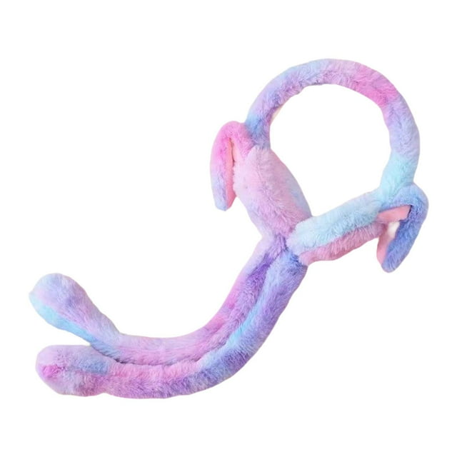 Bunblic Adorables Cache-Oreilles Lapin Portables pour Temps Froid Hiver Femmes Bleu Violet