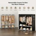 thumbnail image 6 of Riousery 67 Inch Large Portable Wardrobe Closet, 8 Storage Spaces with 4 Hanging Rods, Steel Frame Fabric Organizer, Easy Assembly and Dust Resistant Design, Black, 6 of 6