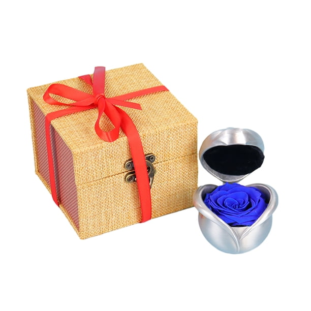 Advancent Regalo único de primera calidad, rosa de flores preservada hecha a mano para ocasiones especiales, elegante y delicada Decoración del hogar azul