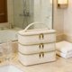 thumbnail image 1 of Neceser de viaje para baño, organizador de cosméticos, resistente al agua, con cremallera, para mujer, bolso de mano para brochas de maquillaje, para Caqui, 1 of 8
