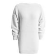 thumbnail image 3 of Women's Casual Oversized Off Shoulder Lantern Sleeve Knit Sweater Dresses Loose Long Chunky Pullover Jumper, 3 of 3
