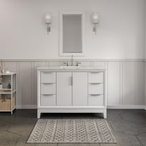 Water Creation Elizabeth 48" Wood Single Bathroom Vanity in White/Chrome
