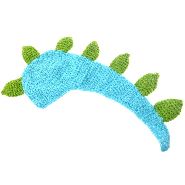 KAKOWELY Gorro de ganchillo hecho a mano para bebé recién nacido, estilo dinosaurio de dibujos animados, accesorios para fotografía de bebé