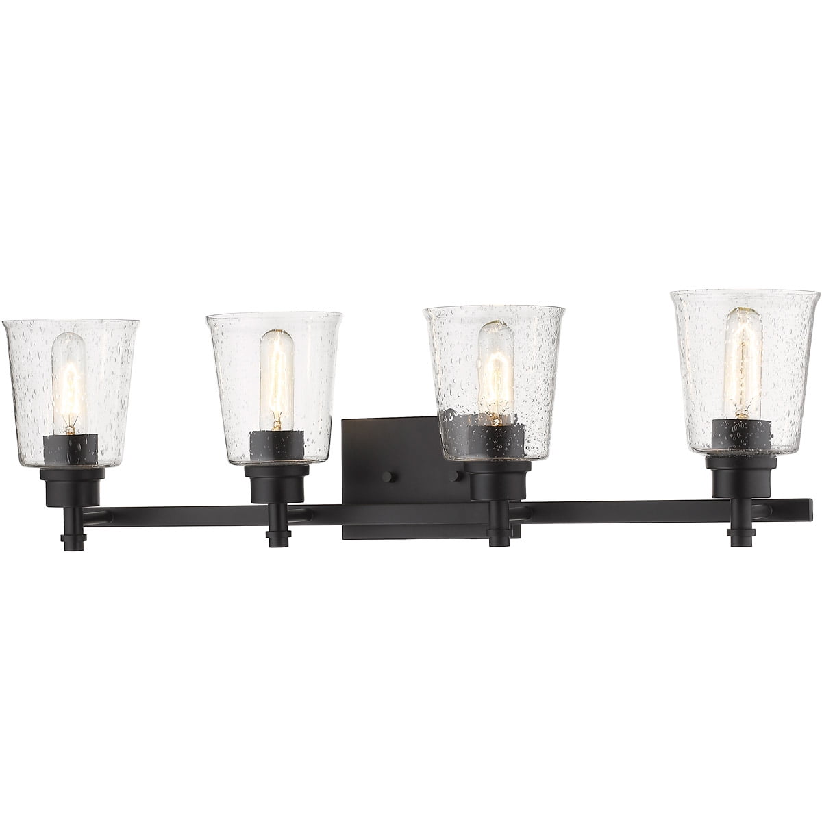 Bathroom Vanity 4 Light Fixtures With Matte Black Finish Steel Material