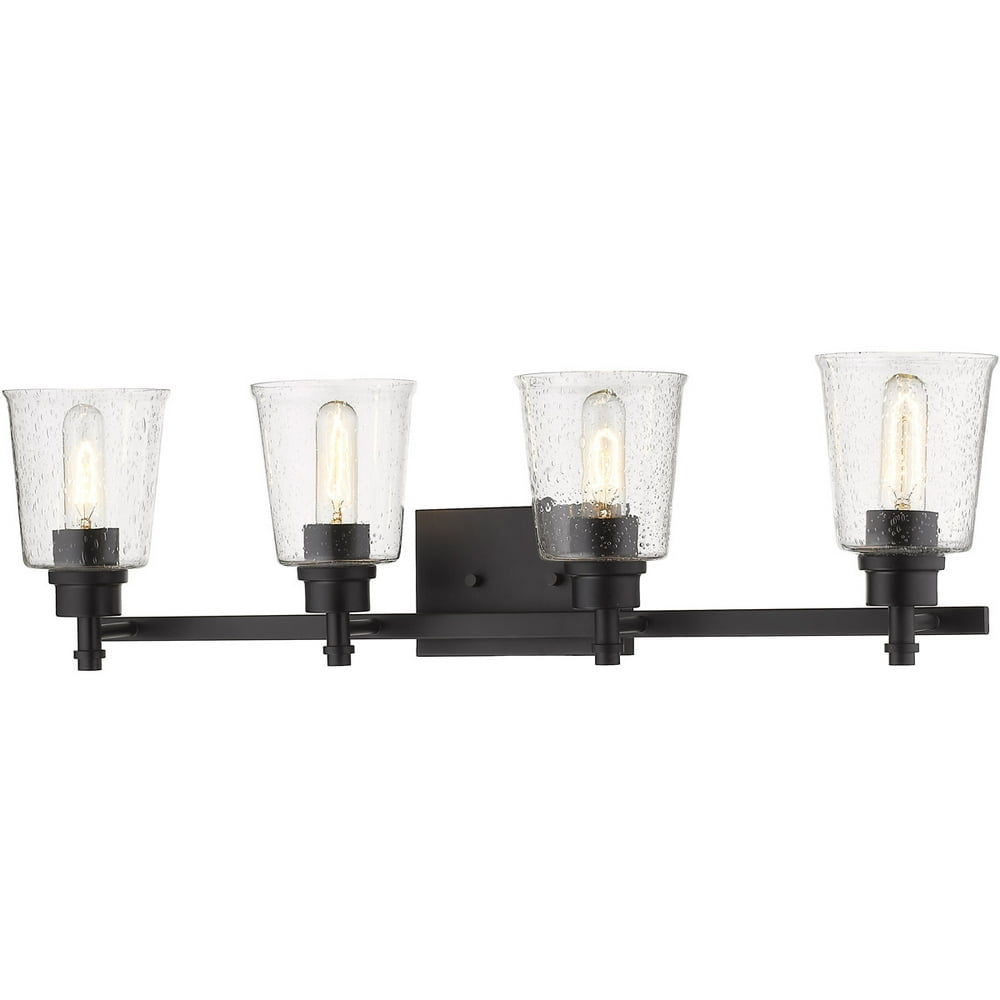 Bathroom Vanity 4 Light Fixtures With Matte Black Finish Steel Material