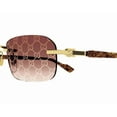 thumbnail image 3 of Gucci GG 1221S 004 Square Rimless Sunglasses Gold with Brown Logo Lens 56mm, 3 of 6