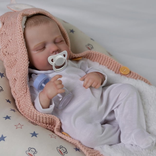 DAYOFF KIDS Muñecas Bebé Reborn, Muñeca Bebé Recién Nacida Realista De 18 Pulgadas Que Parece Real, Regalo De Muñeca Bebé De Navidad/Cumpleaños para Niños A Partir De 3 Años