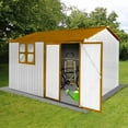 thumbnail image 4 of 10x8 FT Metal Storage Shed Outdoor, 80 Sq Ft Steel Garden Shed with Vent, Lockable Door, Backyard Tool Storage House, Weather Resistant, 4 of 5