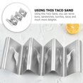 thumbnail image 3 of Stainless Steel Taco Rack for Storage Use Silver Decorative Burrito Stand with Smooth Edges 7.8 inch, 3 of 8