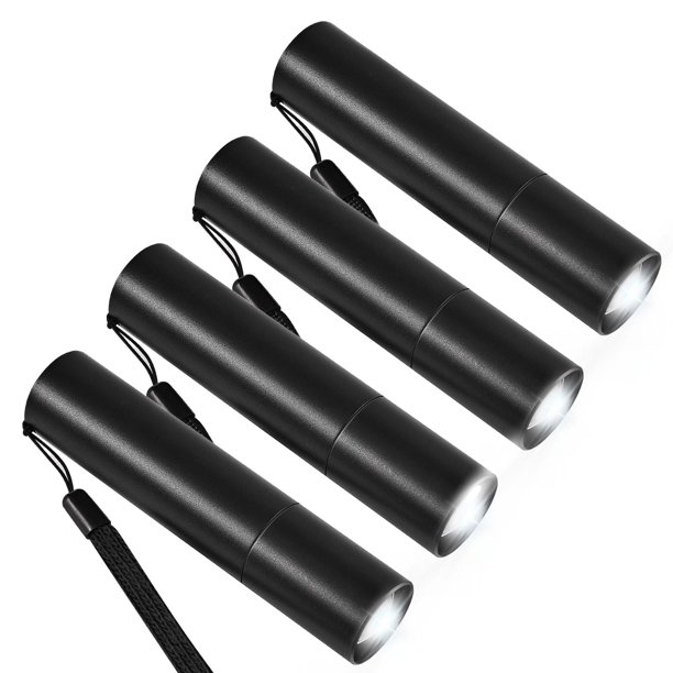 GIVERARE 4 Pack Tactical LED Flashlight, 3 Modes Zoomable Rechargeable