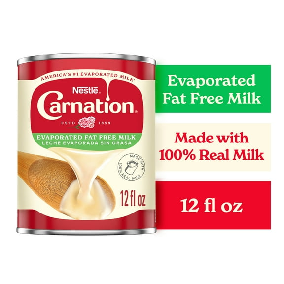 Nestle Carnation Vitamin A and D Added Fat-Free Liquid Evaporated Milk, 12 fl oz Can