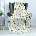 thumbnail image 4 of Watercolor Flower Soft Flannel Fleece Throw Blanket, Different Kinds of Flowers Herbs Plants and Earth Elements, Cozy Plush for Indoor and Outdoor Use, 60" x 80", Multicolor, by Ambesonne, 4 of 5