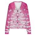 thumbnail image 5 of Puntoco Chaqueta De Punto Informal Con Botones Y Estampado Navideño Para Mujer, 5 of 5
