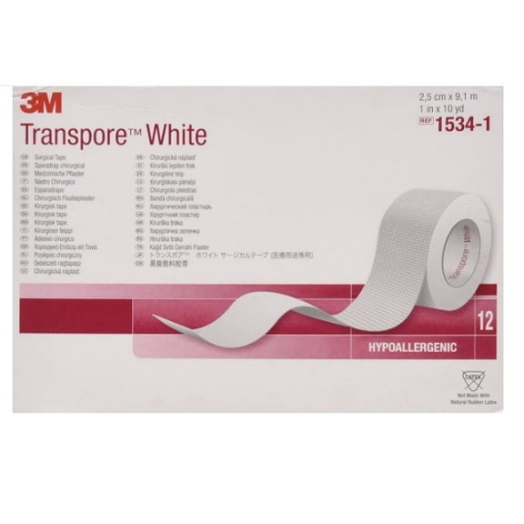 3M Medical Tape Transpore Adhesive 2" X 10 Yards NonSterile #1534-2