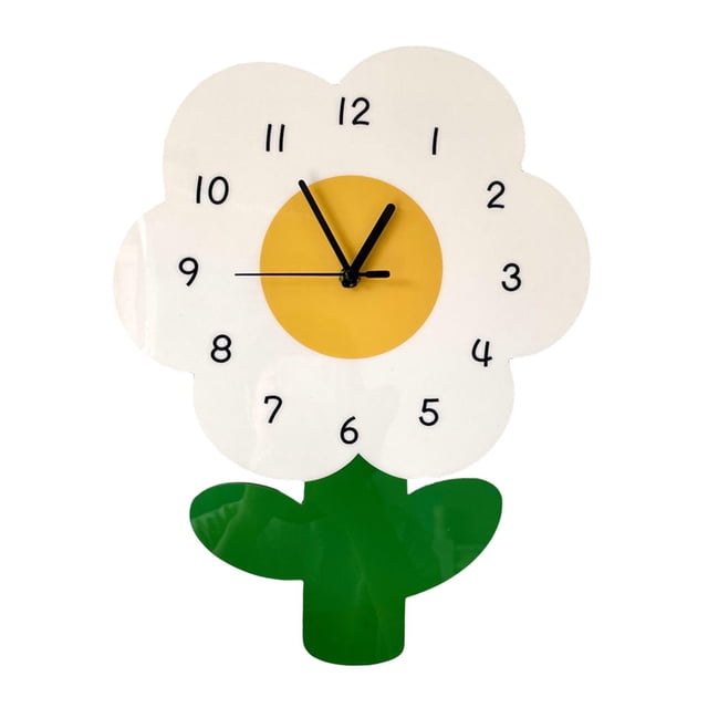 Reloj de pared con diseño de flores, reloj colgante, obra de arte, adorno de granja, manualidades decorativas para Pequeña
