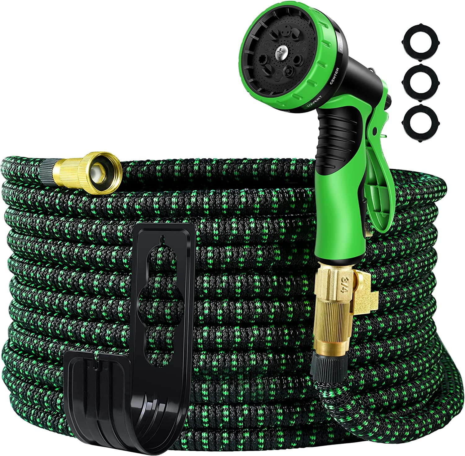 50ft Expandable Garden Hose with 9 Functions Nozzle and 3Layers Latex