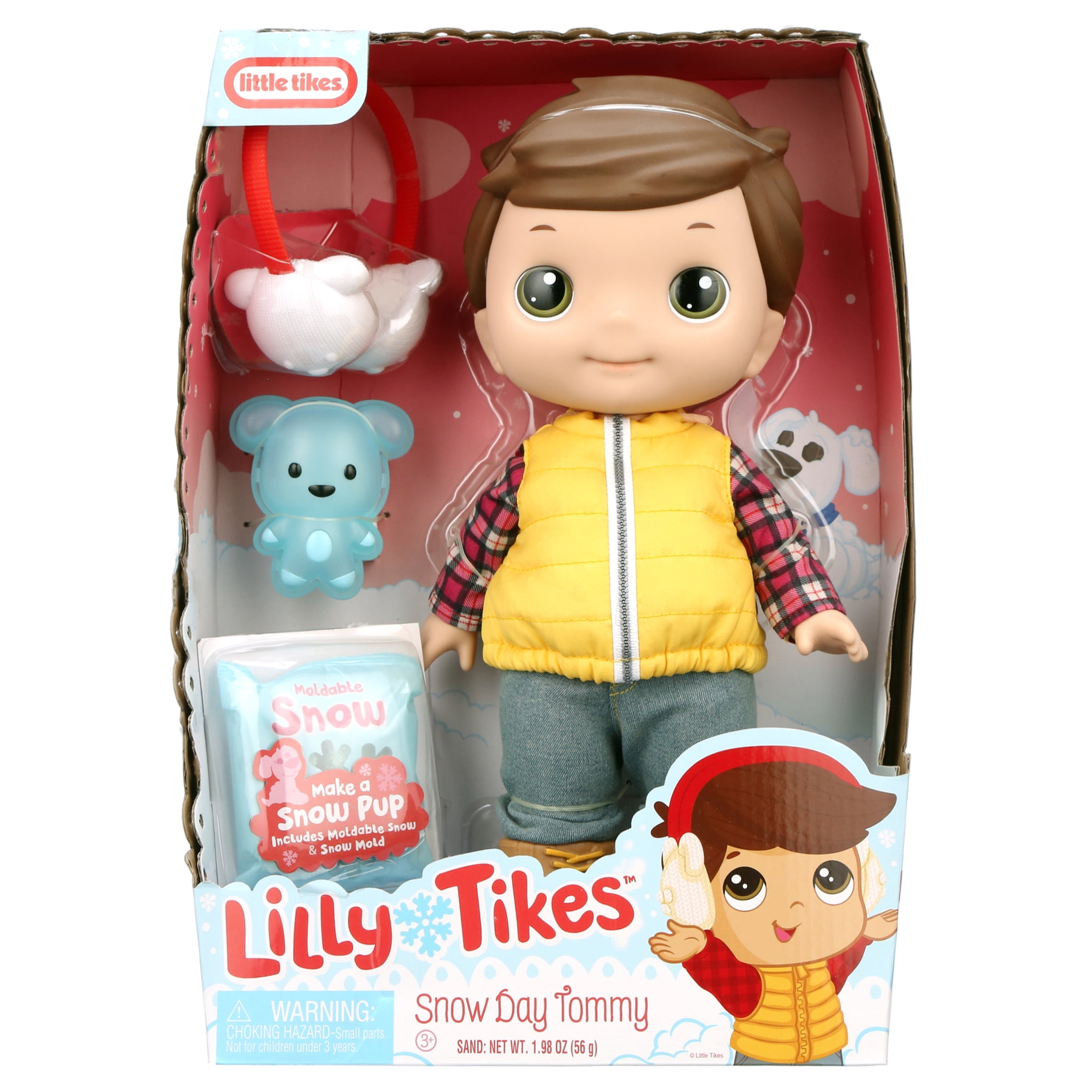 Lilly Tikes Snow Day Tommy Doll with Winter Themed Moldable Snow Bear and Accessories, Preschool Toy Play for Kids Boys Girls Ages 3 4 5+