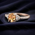 thumbnail image 2 of Yellow Citrine Engagement Ring November Birthstone Bridal Ring Delicate Diamond Promise Ring Rose Gold Plated Jewelry Unique Stacking Gift, 2 of 2