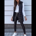 thumbnail image 4 of Chaleco para Mujer, Color Liso, Sin Mangas, con Capucha, para Invierno, Abrigo Acolchado. Negro 4XL, 4 of 7