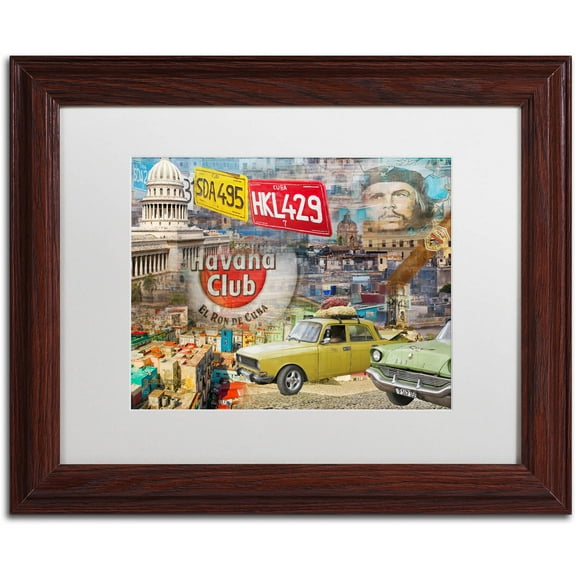 Trademark Fine Art "Capital" Canvas Art by Alberto Lopez, White Matte, Wood Frame