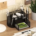 thumbnail image 7 of GARITIN Desk Organizer, Pen Holder with Drawers Pencil Holder for Desk Mesh Office Supply Organizer and Storage, Black, 7 of 7