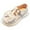 Beige, variant on NOKIO Children'S Mary Jane Flats Kids Mary Jane Loafers Kids Girls Dress Shoes Pearl Bow Princess Shoes Summer Outdoor Soft Rubber Sole Flat Princess Dress Shoes