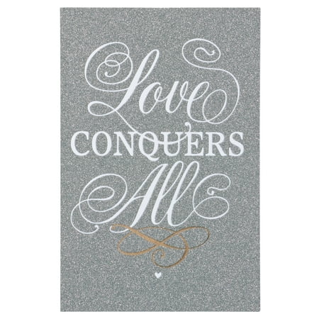 American Greetings Love Conquers All Wedding Card with Glitter